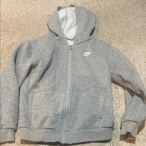 Nike Kids Heather Gray Zip-Up Hoodie